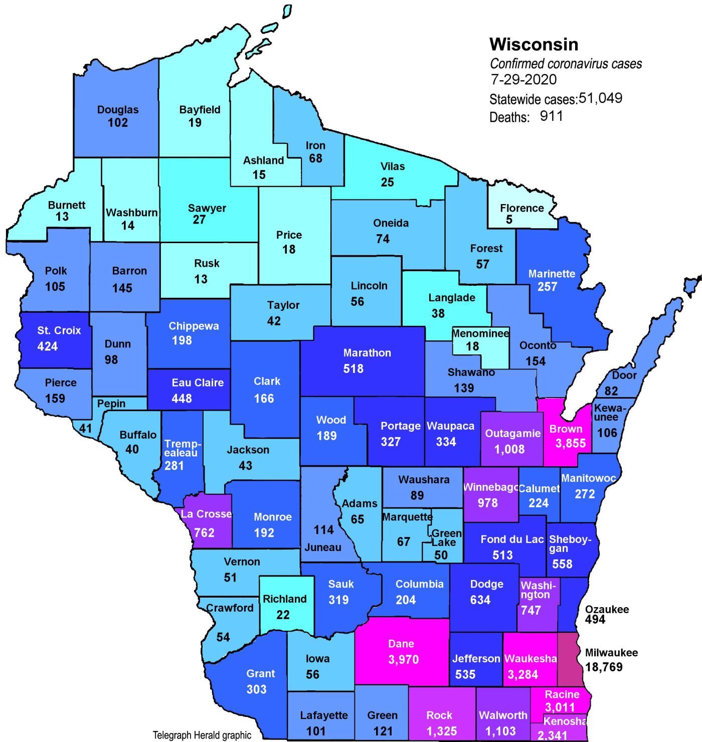 Where is COVID in Wisconsin? (7-29-20)